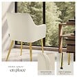 TECTAKE - Lot 4 Fauteuils aspect velours rembourrés avec dossier continu beige - vignette