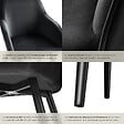 TECTAKE - Ensemble de 2 chaises cuir synthétique rembourrées aspect velours noir - vignette