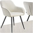 TECTAKE - Chaise élégante aspect corde avec forme ergonomique crème/noir - vignette