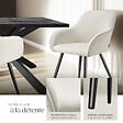 TECTAKE - Chaise élégante aspect corde avec forme ergonomique crème/noir - vignette