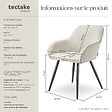 TECTAKE - Chaise élégante aspect corde avec forme ergonomique crème/noir - vignette