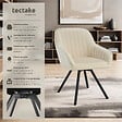 TECTAKE - Chaise pivotante à 360° avec accoudoirs en velours rembourrée crème - vignette