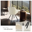 TECTAKE - Chaise pivotante à 360° avec accoudoirs en velours rembourrée crème - vignette
