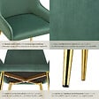 TECTAKE - Lot 6 chaises rembourrées aspect velours forme ergonomique vert - vignette