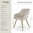TECTAKE - Chaise rembourrée aspect velours style scandinave taupe/or - vignette