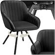 TECTAKE - Chaise pivotante à 360° avec accoudoirs en velours rembourrée noir - vignette
