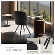 TECTAKE - Chaise pivotante à 360° avec accoudoirs en velours rembourrée noir - vignette