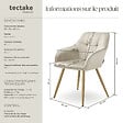 TECTAKE - Lot 6 chaises de salle à manger avec aspect velours capitonné crème/or - vignette