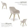 TECTAKE - Ensemble de 2 chaises rembourrées aspect velours taupe/or - vignette