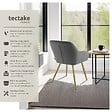 TECTAKE - Lot 2 chaises élégantes aspect corde avec forme ergonomique gris/doré - vignette