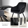 TECTAKE - Ensemble de 6 chaises effet velours rembourrées ergonomiques noir - vignette