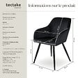 TECTAKE - Ensemble de 6 chaises effet velours rembourrées ergonomiques noir - vignette