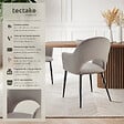 TECTAKE - Lot 4 Fauteuils aspect velours rembourré max 120 kg taupe - vignette