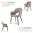 TECTAKE - Lot 4 Fauteuils aspect velours rembourré max 120 kg taupe - vignette
