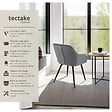 TECTAKE - Lot 4 chaises rembourrées en velours matelassé et dossier continu gris - vignette