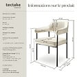 TECTAKE - Lot 4 fauteuils rembourrés avec pieds en acier dossier continu blanc - vignette