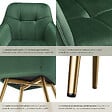 TECTAKE - Lot 6 chaises de salle à manger avec aspect velours capitonné vert/or - vignette