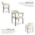 TECTAKE - Lot 6 fauteuils rembourrés avec pieds en acier dossier continu blanc - vignette