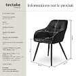 TECTAKE - Lot 2 chaises rembourrées en velours matelassé et dossier continu noir - vignette