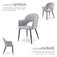 TECTAKE - Lot 6 Fauteuils aspect velours rembourré max 120 kg gris clair - vignette