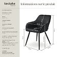 TECTAKE - Lot 2 chaises de salle à manger en velours matelassées noir - vignette