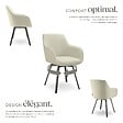 TECTAKE - Lot 4 Fauteuils pivotants rembourrés avec accoudoirs gris/beige - vignette