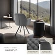 TECTAKE - Lot 4 fauteuils pivotants 180° velours rembourrés motif matelassé gris - vignette