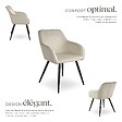 TECTAKE - Ensemble de 6 chaises rembourrées effet velours crème et noir - vignette