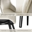 TECTAKE - Ensemble de 6 chaises rembourrées effet velours crème et noir - vignette