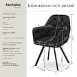 TECTAKE - Lot 6 fauteuils pivotants 180° velours rembourrés motif matelassé noir - vignette