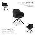 TECTAKE - Lot de 2 chaises pivotantes à 360° en velours avec rembourrage noir - vignette