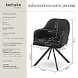 TECTAKE - Lot de 2 chaises pivotantes à 360° en velours avec rembourrage noir - vignette