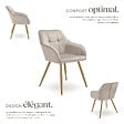 TECTAKE - Lot 6 chaises de salle à manger avec aspect velours capitonné taupe/or - vignette