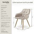 TECTAKE - Lot 6 chaises de salle à manger avec aspect velours capitonné taupe/or - vignette
