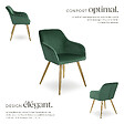 TECTAKE - Ensemble de 6 chaises rembourrées aspect velours vert foncé/or - vignette