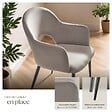 TECTAKE - Lot 2 Fauteuils aspect velours rembourré max 120 kg taupe - vignette