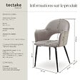 TECTAKE - Lot 2 Fauteuils aspect velours rembourré max 120 kg taupe - vignette