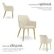 TECTAKE - Lot 2 Fauteuils aspect velours rembourrés avec dossier continu beige - vignette