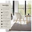TECTAKE - Chaise Rembourrée aspect velours Dossier ergonomique crème/or - vignette