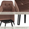 TECTAKE - Chaise rembourrée en velours matelassé avec dossier continu brun/noir - vignette