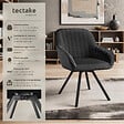 TECTAKE - Lot 2 chaises pivotantes à 360° avec accoudoirs velours noires - vignette