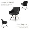 TECTAKE - Lot 2 chaises pivotantes à 360° avec accoudoirs velours noires - vignette