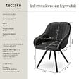 TECTAKE - Lot 2 chaises pivotantes à 360° avec accoudoirs velours noires - vignette