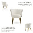 TECTAKE - Fauteuil rembourrage épais revêtement fourrure synthétique crème/or - vignette