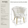 TECTAKE - Fauteuil rembourrage épais revêtement fourrure synthétique crème/or - vignette