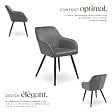 TECTAKE - Lot 6 chaises de salle à manger en velours matelassées gris - vignette