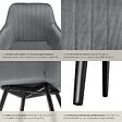 TECTAKE - Lot 6 chaises de salle à manger en velours matelassées gris - vignette