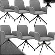 TECTAKE - Lot 6 fauteuils pivotants 360° rembourrés tissu robuste anthracite - vignette