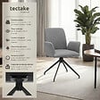 TECTAKE - Lot 6 fauteuils pivotants 360° rembourrés tissu robuste anthracite - vignette