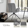 TECTAKE - Lot 6 fauteuils pivotants 360° rembourrés tissu robuste anthracite - vignette